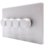 Hamilton 7WC4X40WH CFX Gloss White Push Dimmer 4 Gang 2 Way 300W