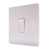 Hamilton 7WCR21WH-W CFX Gloss White Light Switch 1 Gang 2 Way 10a