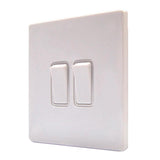 Hamilton 7WCR22WH-W CFX Gloss White Light Switch 2 Gang 2 Way 10a