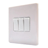 Hamilton 7WCR23WH-W CFX Gloss White Light Switch 3 Gang 2 Way 10a