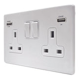 Hamilton 7WCSS2USBULTWH-W Hamilton White CFX Switched Double USB Socket