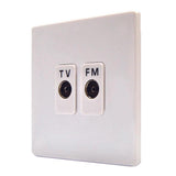 Hamilton 7WCTVFMW CFX Gloss White TV/FM 2 Gang Coaxial