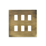 Hamilton 7G296MFL G2 Antique Brass 6 Gang front loading grid plate (face plate only)
