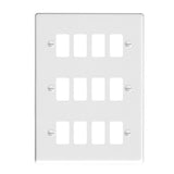 Hamilton 8012GP Gloss White 12 Gang Grid Fix Aperture Plate with Grid