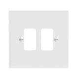 Hamilton 802GP Gloss White 2 Gang Grid Fix Aperture Plate with Grid