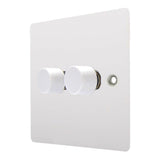 Hamilton 802X40 Gloss White 2 Gang Dimmer 400W