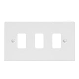 Hamilton 803GP Gloss White 3 Gang Grid Fix Aperture Plate with Grid