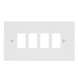 Hamilton 804GP Gloss White 4 Gang Grid Fix Aperture Plate with Grid