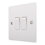 Hamilton 80R22WH-W Gloss White 10A 2 Gang Light Switch