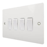 Hamilton 80R24WH-W Gloss White 10A 4 Gang Light Switch