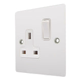 Hamilton 80SS1WH-W Gloss White 13A Single Socket