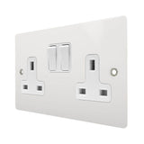 Hamilton 80SS2WH-W Gloss White 13A Double Socket