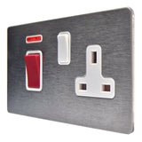 Hamilton 84C45SS1SS-W CFX Satin Steel 45A Cooker + Neon + Socket