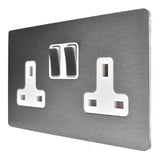 Hamilton 84CSS2SS-W CFX Satin Steel 13a Double Socket