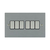 Hamilton 84R26SS-B Stainless Steel 10a 6 Gang Light Switch