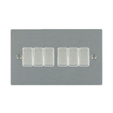 Hamilton 84R26SS-W Stainless Steel 10a 6 Gang Light Switch