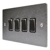 Hamilton 84R24SS-B Stainless Steel 10a 4 Gang Light Switch