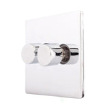 Hamilton 87C2XLEDITB100 CFX Polished Chrome double 100w LED 2 way dimmer