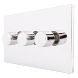 Hamilton 87C3X40 CFX Polished Chrome Dimmer 3 Gang 400W