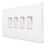 Hamilton 87CR24BC-W CFX Polished Chrome 10a Light Switch 4 Gang 2 Way