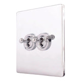 Hamilton 87CT22 CFX Polished Chrome 10a Dolly Switch 2 Gang 2 Way