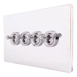 Hamilton 87CT24 CFX Polished Chrome 10a Dolly Switch 4 Gang 2 Way