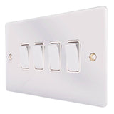 Hamilton 87R24BC-W Polished Chrome 10a 4 Gang Light Switch