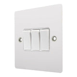 Hamilton 8MWR23WH-W Matt White 10A 3 Gang Light Switch