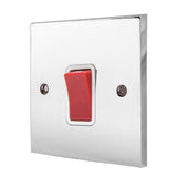 Hamilton 9545W Polished Chrome 45A Switch 1 Gang