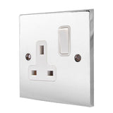 Hamilton 95SS1WH-W Polished Chrome Switched Socket 1 Gang 13A