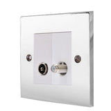 Hamilton 95TVSATW Polished Chrome TV/Satellite Socket