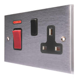 Hamilton 9645SS1BL-B Satin Chrome 45A Switch + 13a Socket