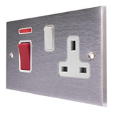 Hamilton 9645SS1WH-W Satin Chrome 45A Switch + 13a Socket