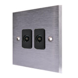 Hamilton 96TVFMB Satin Chrome TV/FM Socket Isolated