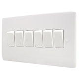 BG 846 6 Gang 2 Way Light Switch 10a