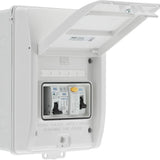 BG CFEV5AW IP65 Weatherproof White Metal 40A Type A DP RCBO & Type 2 SPD EV Distribution Board