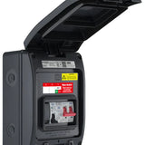 BG CP5MPS1G IP66 Weatherproof Grey Plastic 40A MCB & Type 2 SPD EV Distribution Board