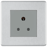 BG FBS29G-01 Screwless Flat Plate Stainless Steel Single Round Pin Unswitched 5A Socket