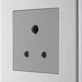 BG FBS29G-01 Screwless Flat Plate Stainless Steel Single Round Pin Unswitched 5A Socket