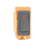 Hamilton FLDPN-GA Anthra Grey 20A Double Pole Neon Rocker Switch with Grey Bezel