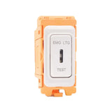 Hamilton FLKDPEL-WH White Double Pole Emergency Lighting Test Key Switch with White Bezel