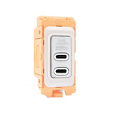 Hamilton FLUSBC+C-BC+W Bright Chrome USB-C+C Charging Module with White Bezel