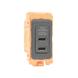 Hamilton FLUSBC+C-QG-QG Quartz Grey USB-C+C Charging Module with Quartz Grey Bezel