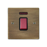 Hamilton 7945NB Antique Brass 45a DP Switch + Neon