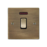 Hamilton 79DPNAB-B Antique Brass 20a Double Pole Switch