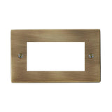 Hamilton 79EURO4 Antique Brass 4 Gang Modular Plate