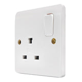 MK K1257WHI Single Socket Non-Standard Earth Pin