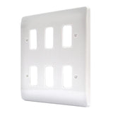 MK K3636WHI Grid 6 Module White Plastic Frontplate