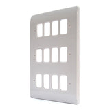 MK K3639WHI Grid 12 Module White Plastic Frontplate