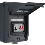 BG CFEV5RDA IP65 Weatherproof Grey Metal 40A Type A DP RCBO & Type 2 SPD EV Distribution Board